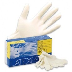 GUANTI LATEX PRO C/POLV.GRx100