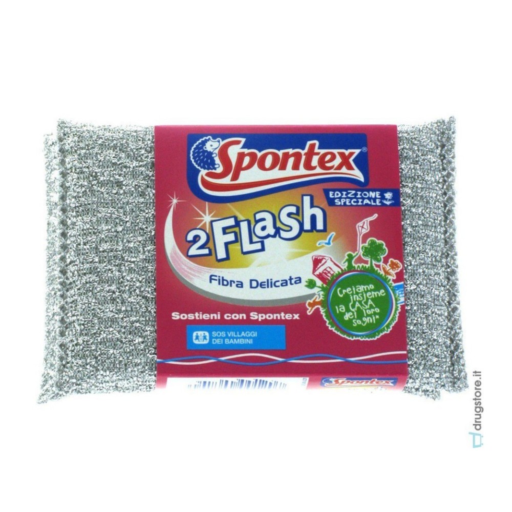 SPUGNA SPONTEX FLASH FIBRA x2