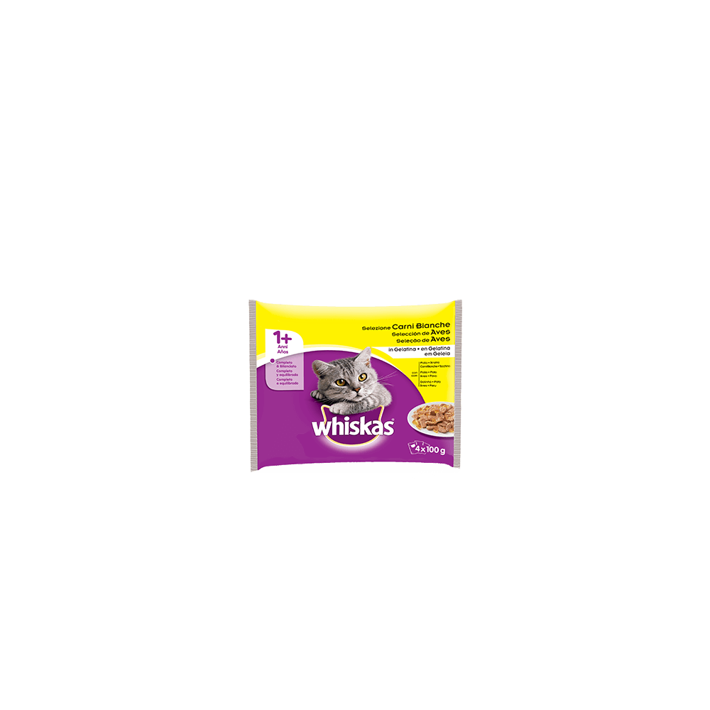 WHISKAS POUCH CARNI BIA.4x100g