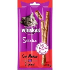 WHISKAS STICKS MANZO gr.6x3