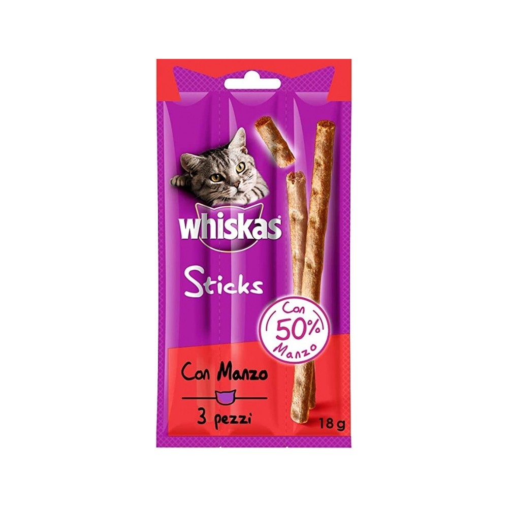 WHISKAS STICKS MANZO gr.6x3