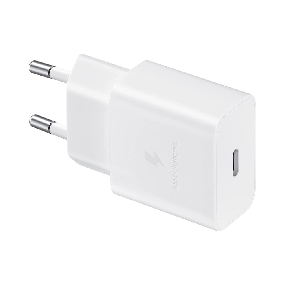 CARICABATTERIA DA RETE SAMSUNG SUPER FAST CHARGING 15W USB-C EP-T1510XWEGEU  CAVO TYPE-C WHITE