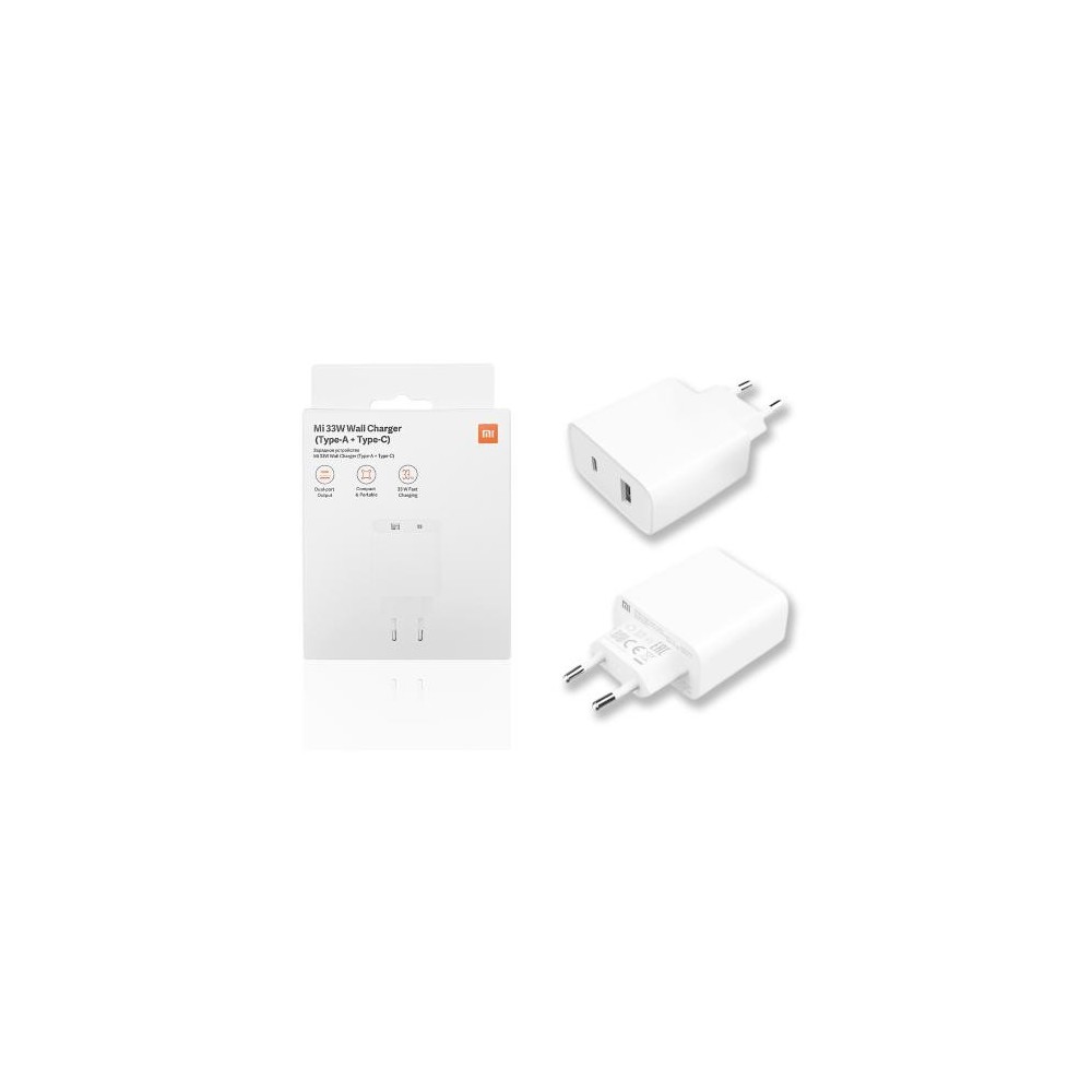 CARICABATTERIA DA RETE XIAOMI BHR4996GL 33W 2 PORTE USB-USB-C WHITE