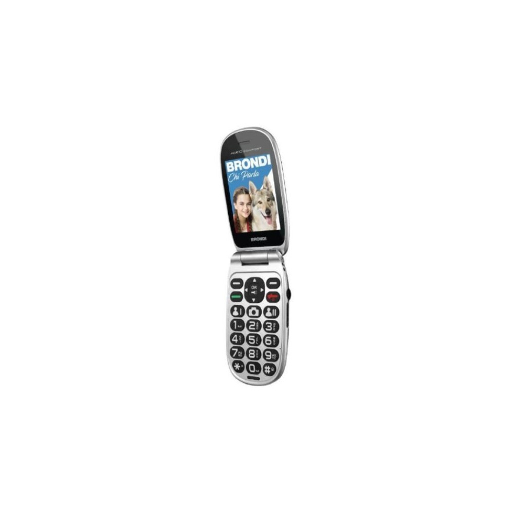 CELLULARE BRONDI AMICO COMFORT DUOS BLACK RUBBER ITALIA