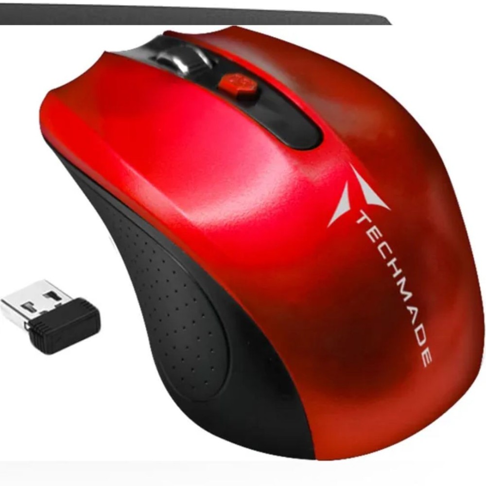 MOUSE OTTICO WIRELESS USB TECHMADE TM-XJ30-RED RED