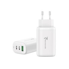 CARICATORE RAPIDO 65W GAN 3 PORTE (2USB-C USB-A) TECHMADE TM-P937-WH