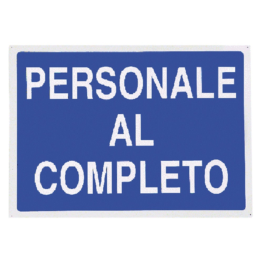 CARTELLO PERSONALE AL COMPLETO cm 70 x 50