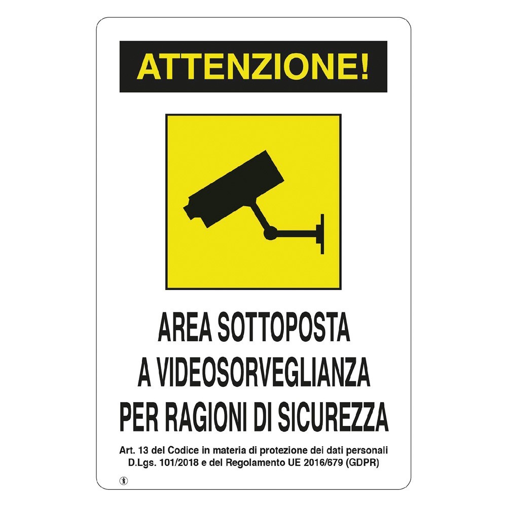 CARTELLO VIDEOSORVEGLIANZA cm 20 x 30