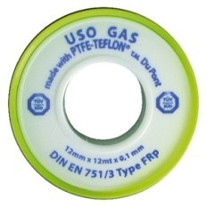 NASTRO TEFLON PER GAS PROFESSIONALE 1/2x12 mt. x01 mm - cf. 10 rt.