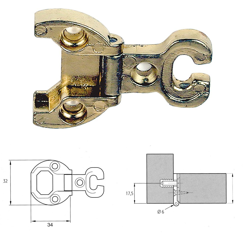 CERNIERA PER MOBILI A0054 bronzata