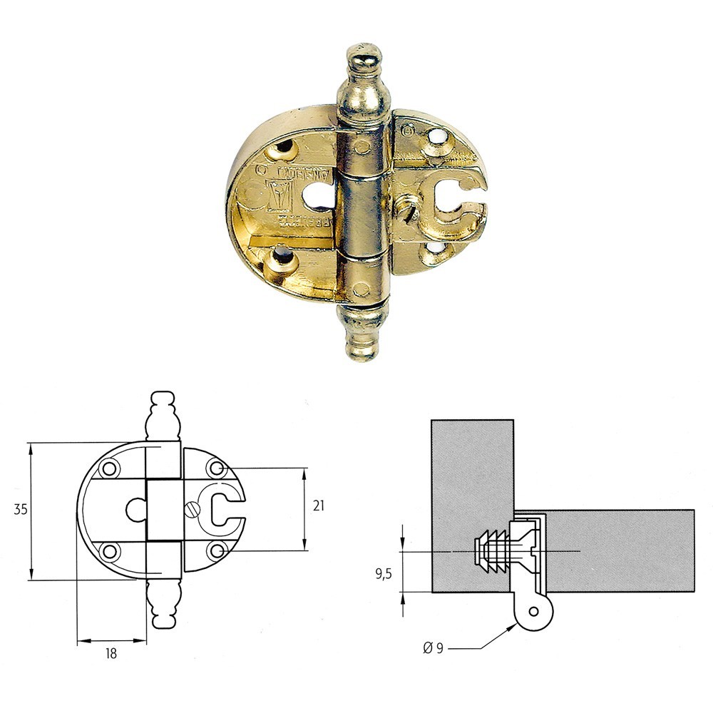 CERNIERA PER MOBILI A0056 bronzata