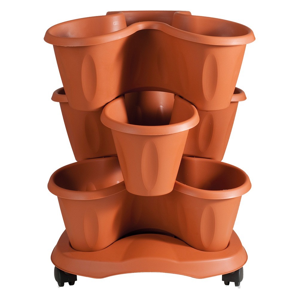 SET VASO TRIFOGLIO Ø cm 40xh.51 Lt. 6 - terracotta