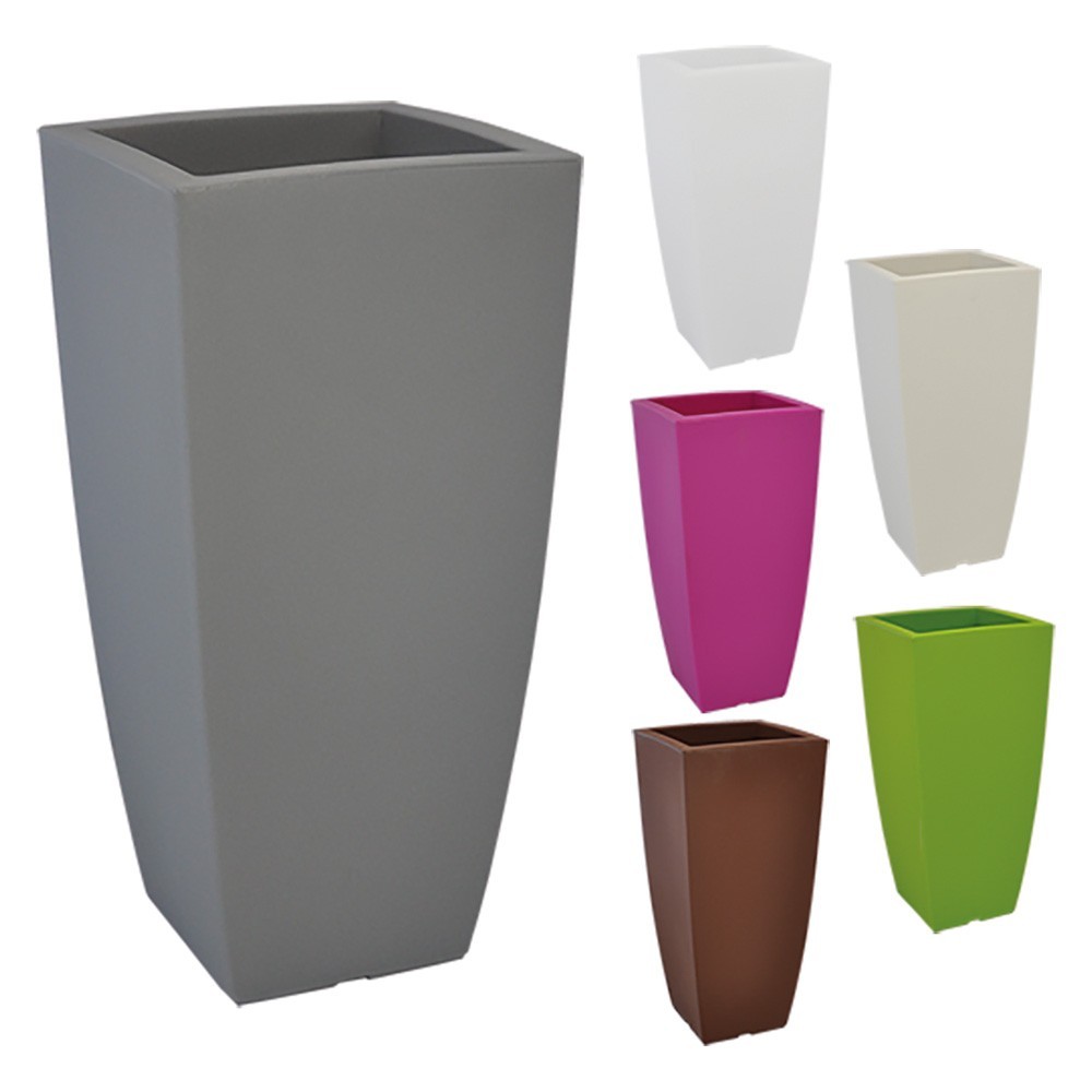 VASO QUADRO STILO cm 33 x 33 x h 70 - 15 lt. avorio