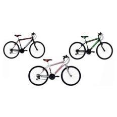 BICICLETTA UOMO MTB 26 - argento/rosso