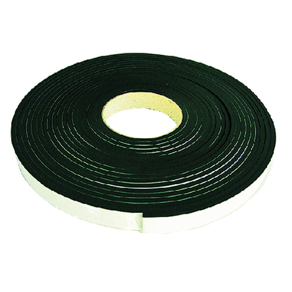 GUARNIZIONE IN GOMMA ADESIVA MUSS NERO - mm 15 x 10 - mt. 5