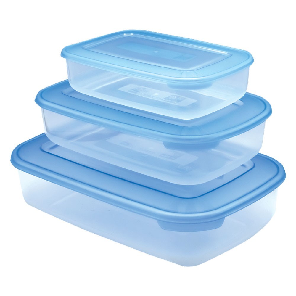 CONTENITORE RETTANGOLARE IN PLASTICA SET FRIGO BOX acqua trasparente