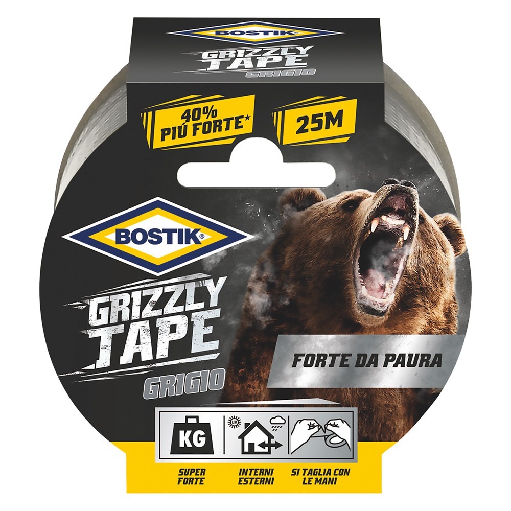 NASTRO TELATO GRIZZLY TAPE mm 50 x 25 mt - grigio