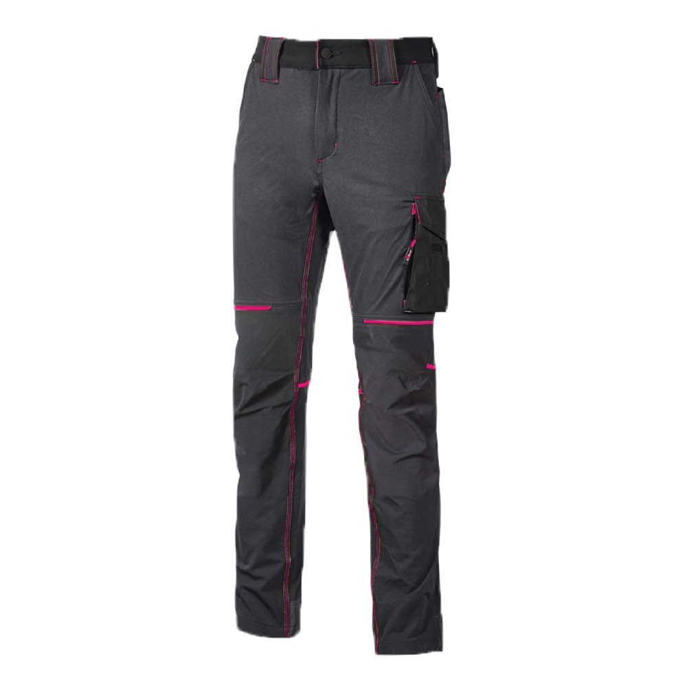 PANTALONE DA LAVORO WORLD LADY S - colore grey fucsia