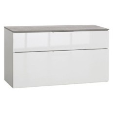 PANCA DOPPIO CASSETTO LINEA GALAVERNA cm. 35 x 90 x h.50 - cemento/bianco