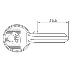 CHIAVE OTTONE NICHELATO 020359.CS lunghezza 266 mm - 5 spine