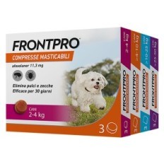 COMPRESSE ANTIPARASSITARIE MASTICABILI FRONTPRO cani 20 fino a 40 kg / 3 compresse da 113 mg