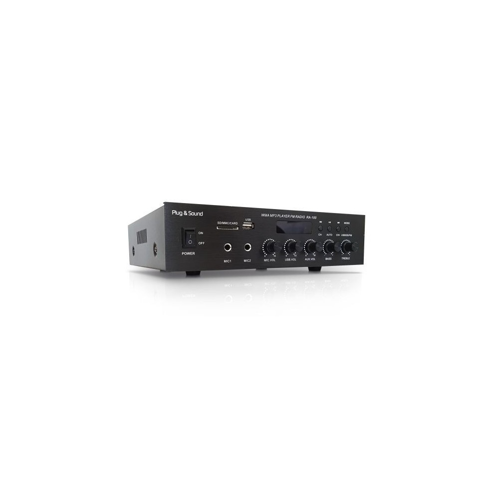 Amplificatore mono PA 70W con radio - USB/SD - Bluetooth - RA-100