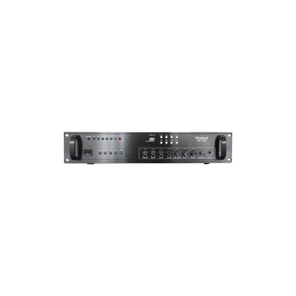 Amplificatore audio USB/SD 5 canali 70V/100V/8 Ohm 120W PA-120