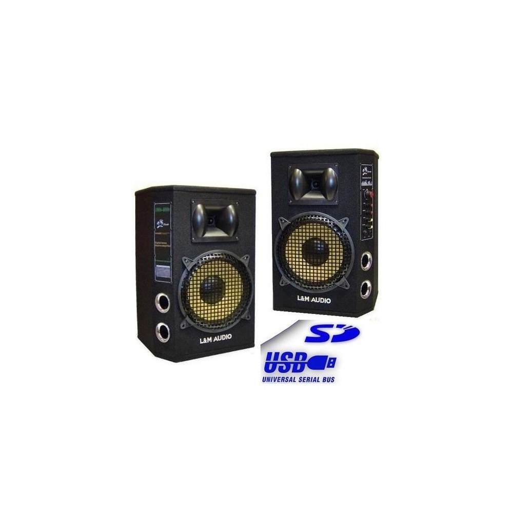 Coppia casse acustiche 8 200W USB/SD/Bluetooth