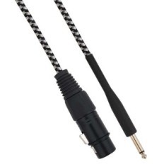 Cavo XLR Cannon femmina a Jack 6.35 maschio 5 metri Mono - Bianco/Nero