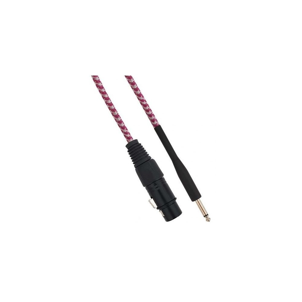 Cavo XLR Cannon femmina a Jack 6.35 maschio 3 metri Mono - Bianco/Fucsia