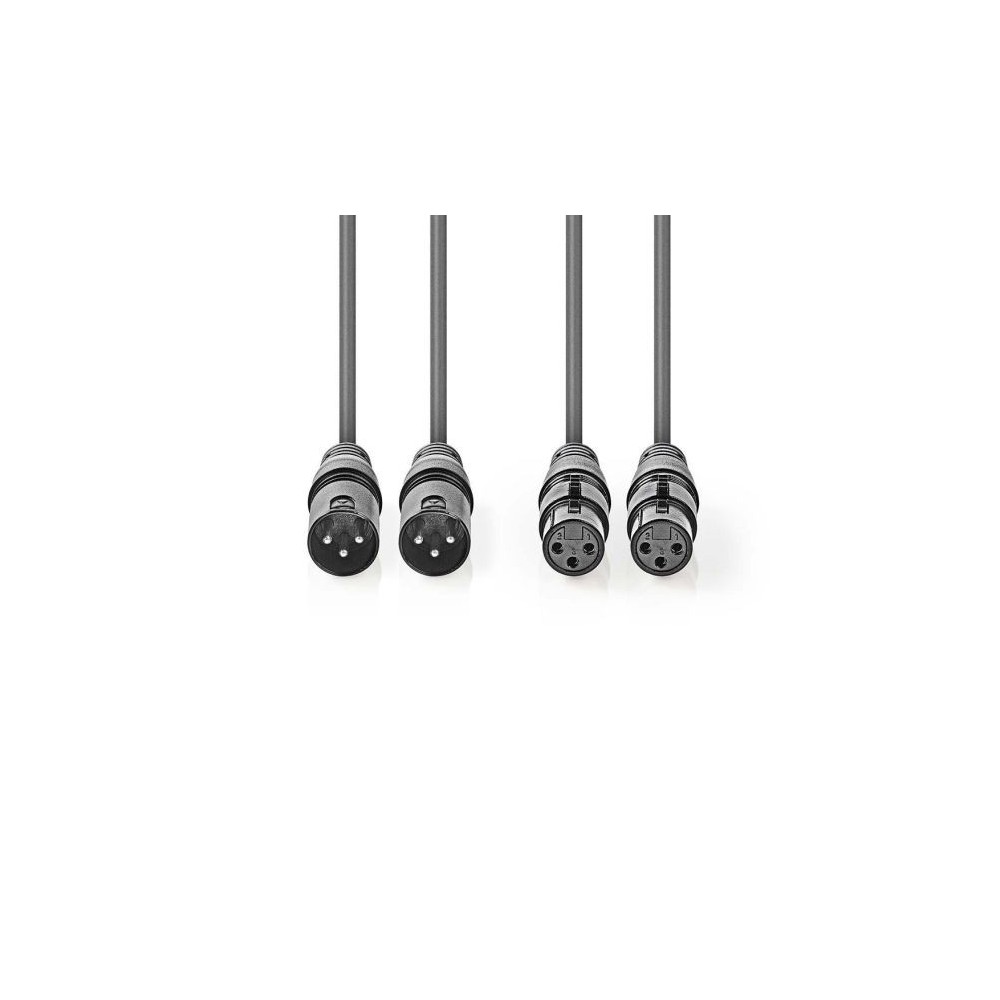 Cavo Audio XLR Bilanciato 2x Maschio a 3 Pin- 2x Femmina a 3 Pin 5m