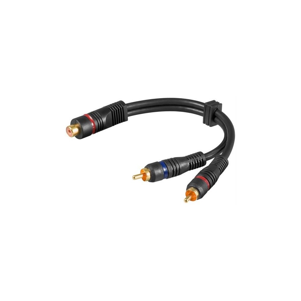 Cavo adattatore audio RCA femmina-2 RCA maschio a doppia schermatura