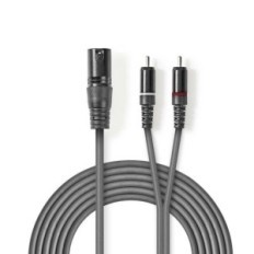 Cavo Audio XLR Maschio a 3 Pin XLR-2x Maschio RCA 3m