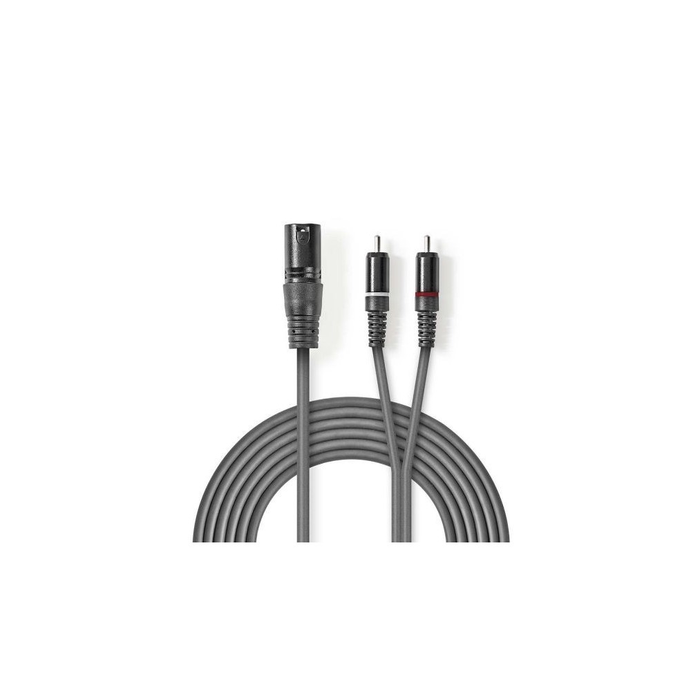 Cavo Audio XLR Maschio a 3 Pin XLR-2x Maschio RCA 3m