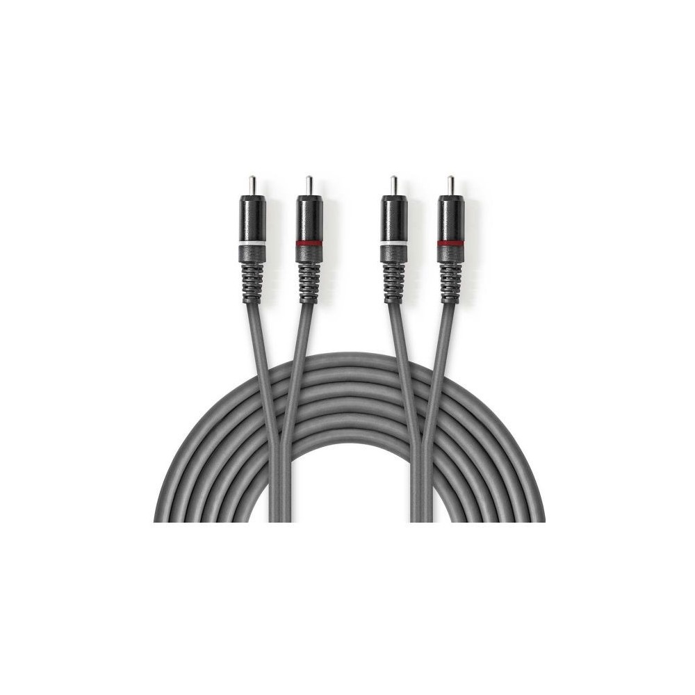 Cavo audio stereo 2x maschio RCA placcato nickel 5m Nedis