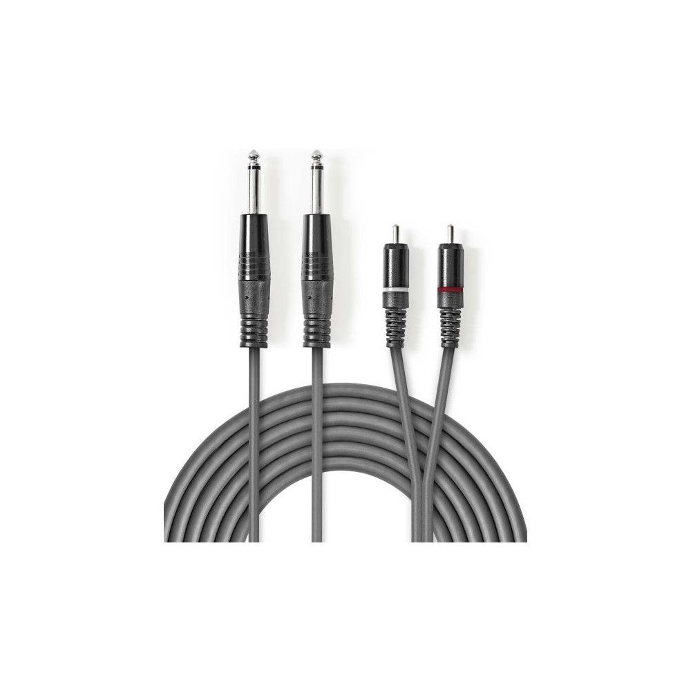 Cavo audio stereo 2x 635 mm maschio - 2x maschio RCA 5m