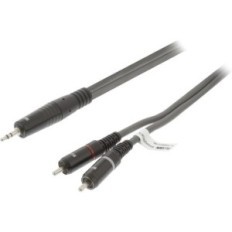 Cavo Audio Stereo Maschio da 3.5 mm - 2x RCA Maschio 1.5m Grigio Scuro