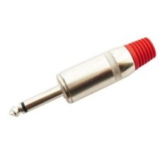 Connettore Jack 6.3mm mono in metallo - rosso