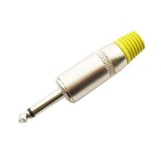 Connettore Jack 6.3mm mono in metallo - giallo