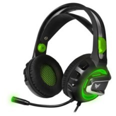 Cuffie da gaming con microfono LED verde CMGH-3002 CrownMicro