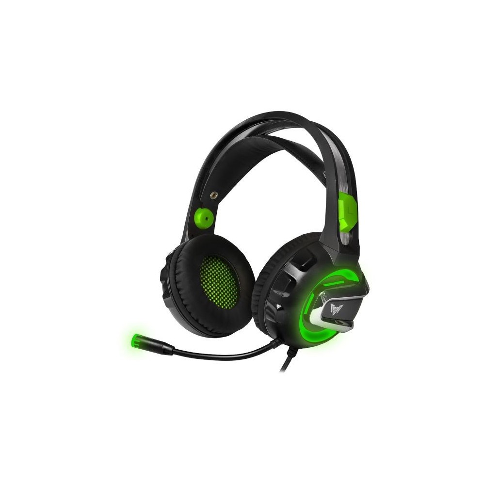 Cuffie da gaming con microfono LED verde CMGH-3002 CrownMicro