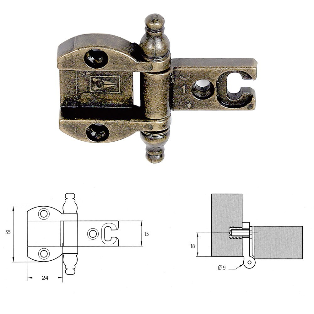 CERNIERA PER MOBILI A0055 bronzata