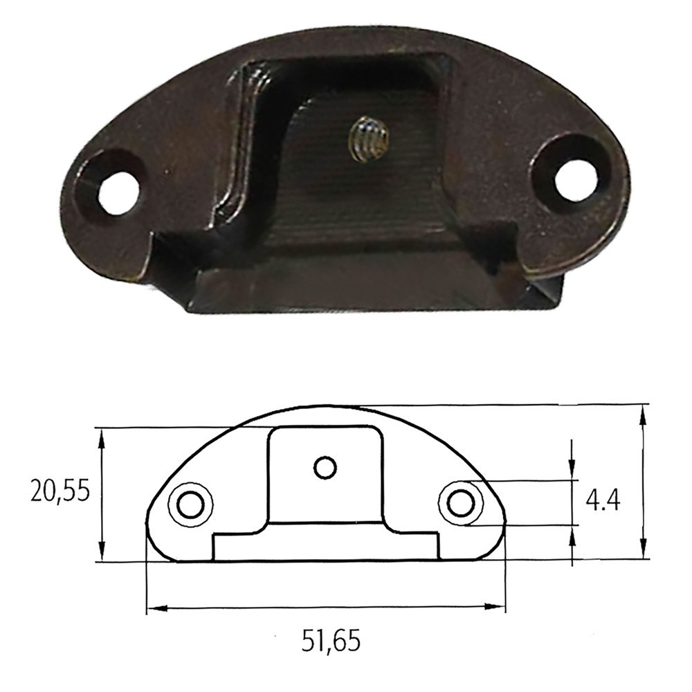 BASETTA PER CERNIERE MOBILI A0069 oro