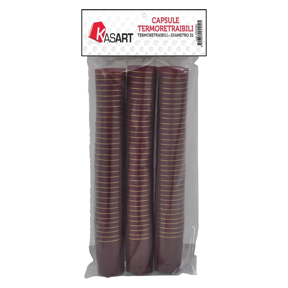 CAPSULE TERMORETRAIBILI PER BOTTIGLIE SPUMANTE bordeaux - Ø 33 x h 55 mm