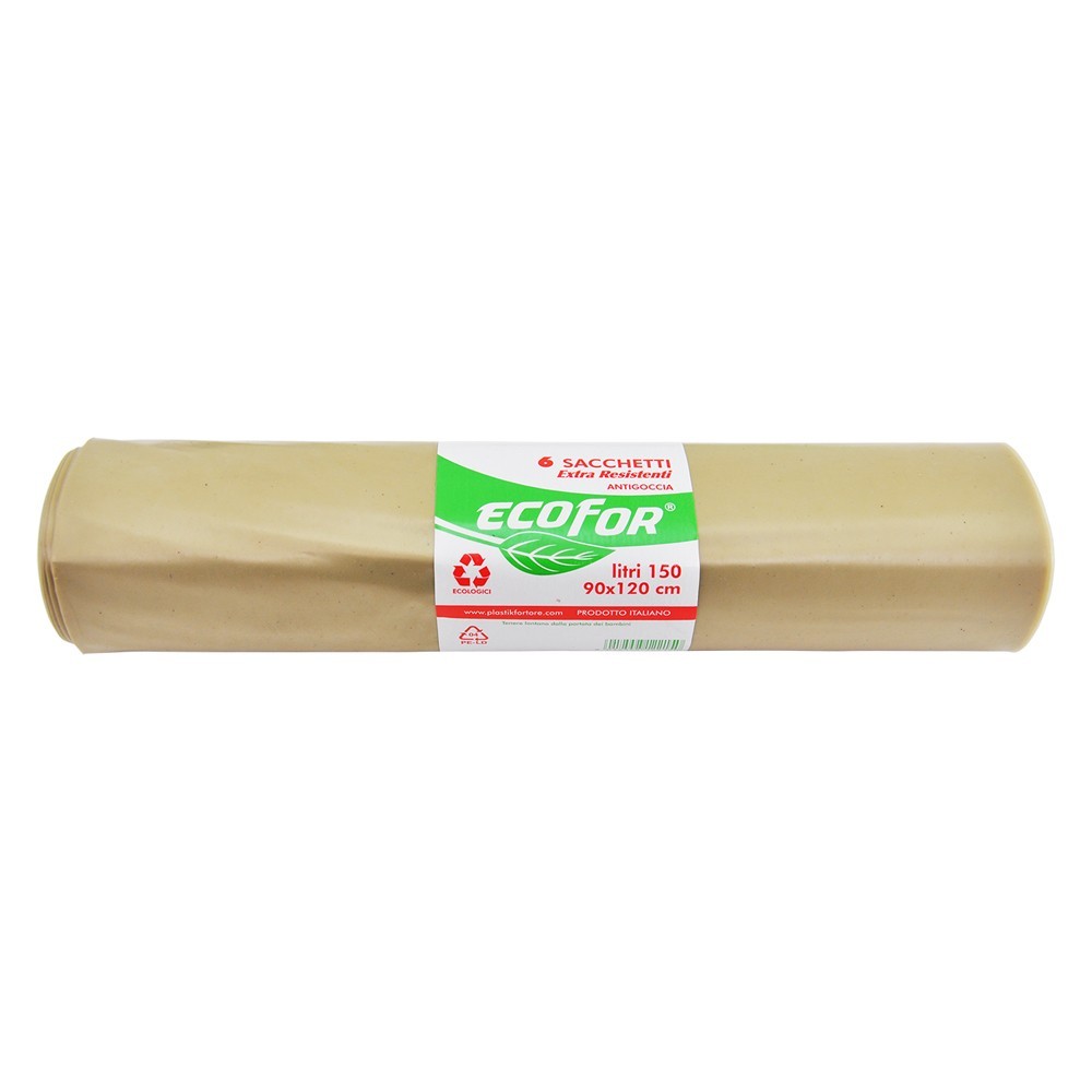 SACCHI POLIETILENE NETTEZZA URBANA EXTRA STRONG cm 90 x 120 cf.6 pz - lt.150 ambra