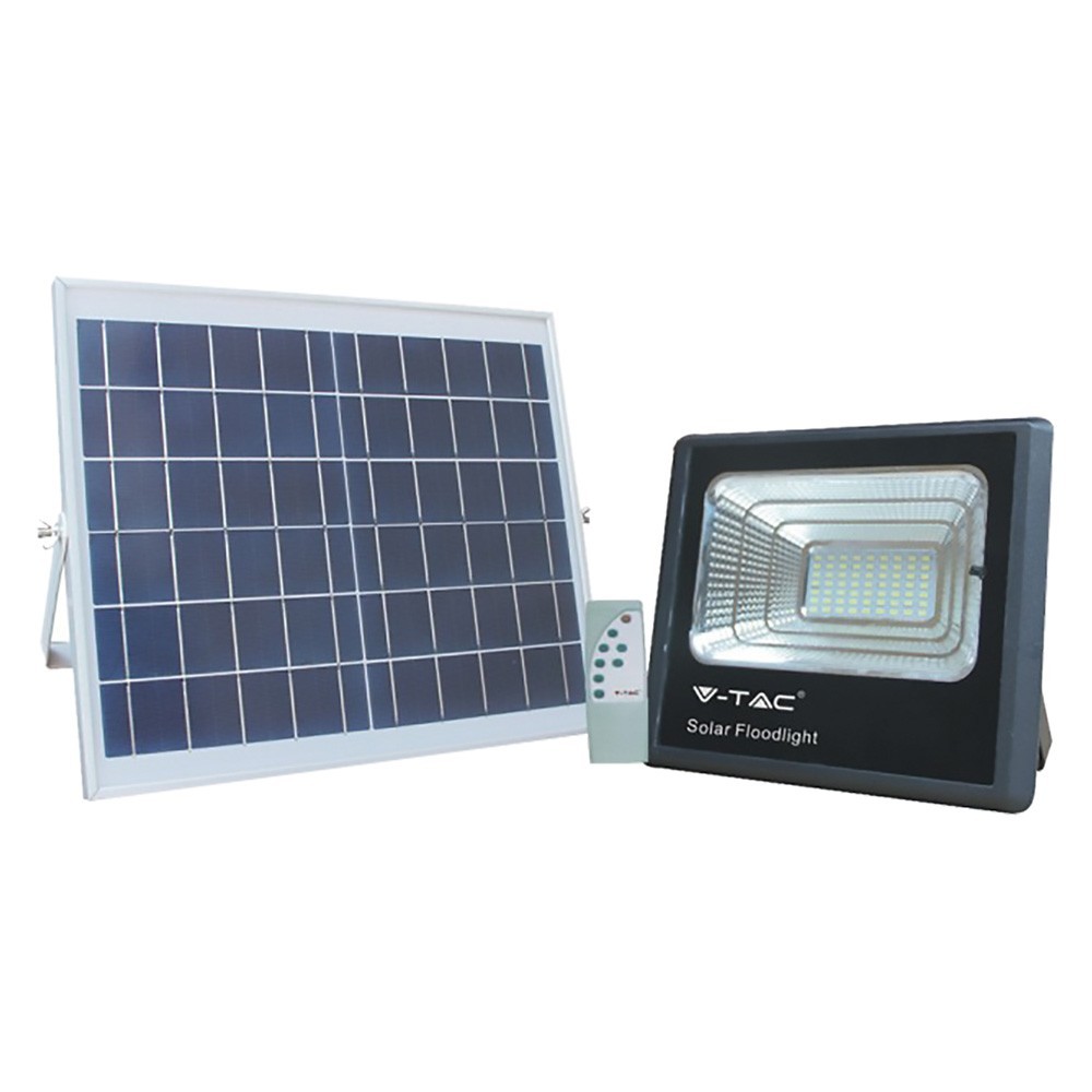 PROIETTORE A LED CON PANNELLO SOLARE 100W (pannello 35W) - cm 325 x 28 x 85 / 6000K