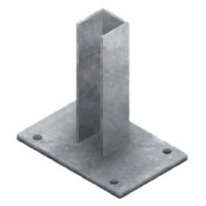 BASE SUPPORTO PER PALETTO QUADRO zincata - per paletto mm 50 x 50