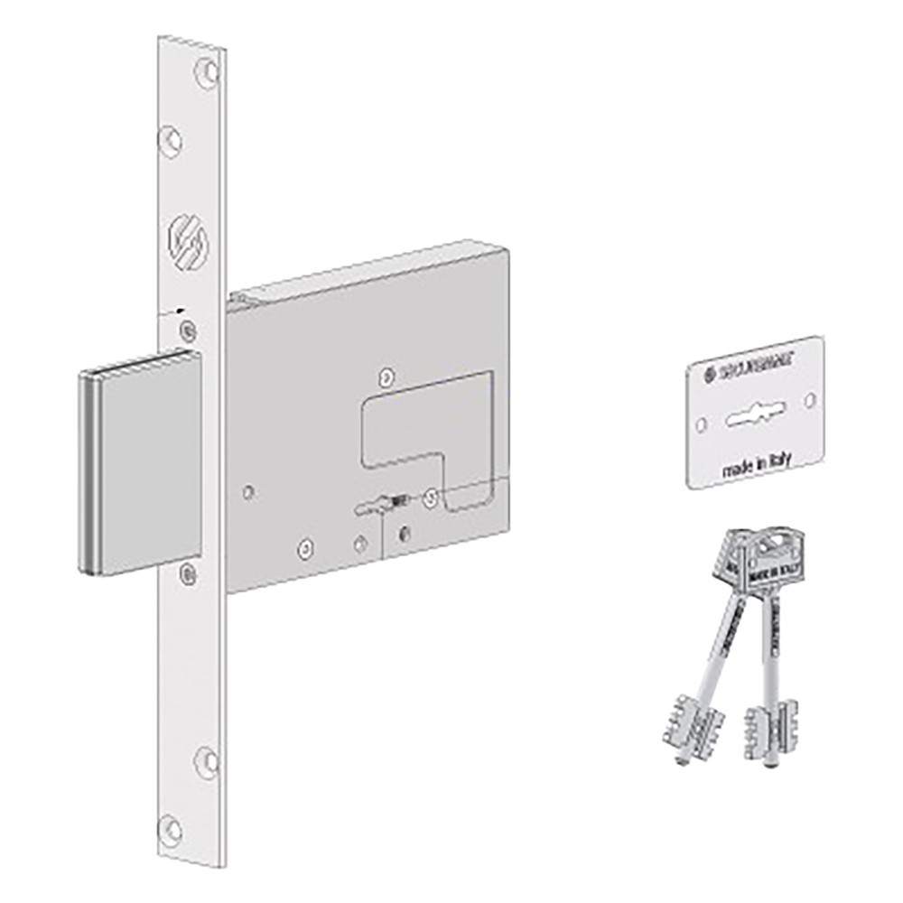 SERRATURA A DOPPIA MAPPA DA INFILARE PER FASCIA PER FERRO 2031 E 70 - 4 mandate / corsa 40 mm