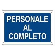 CARTELLO PERSONALE AL COMPLETO cm 40 x 60