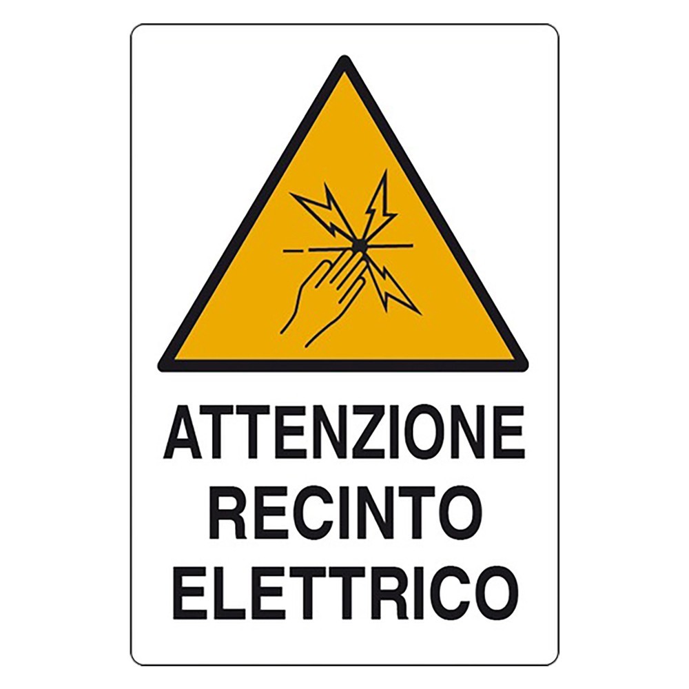 CARTELLO ATTENZIONE RECINTO ELETTRICO cm 20 x 30